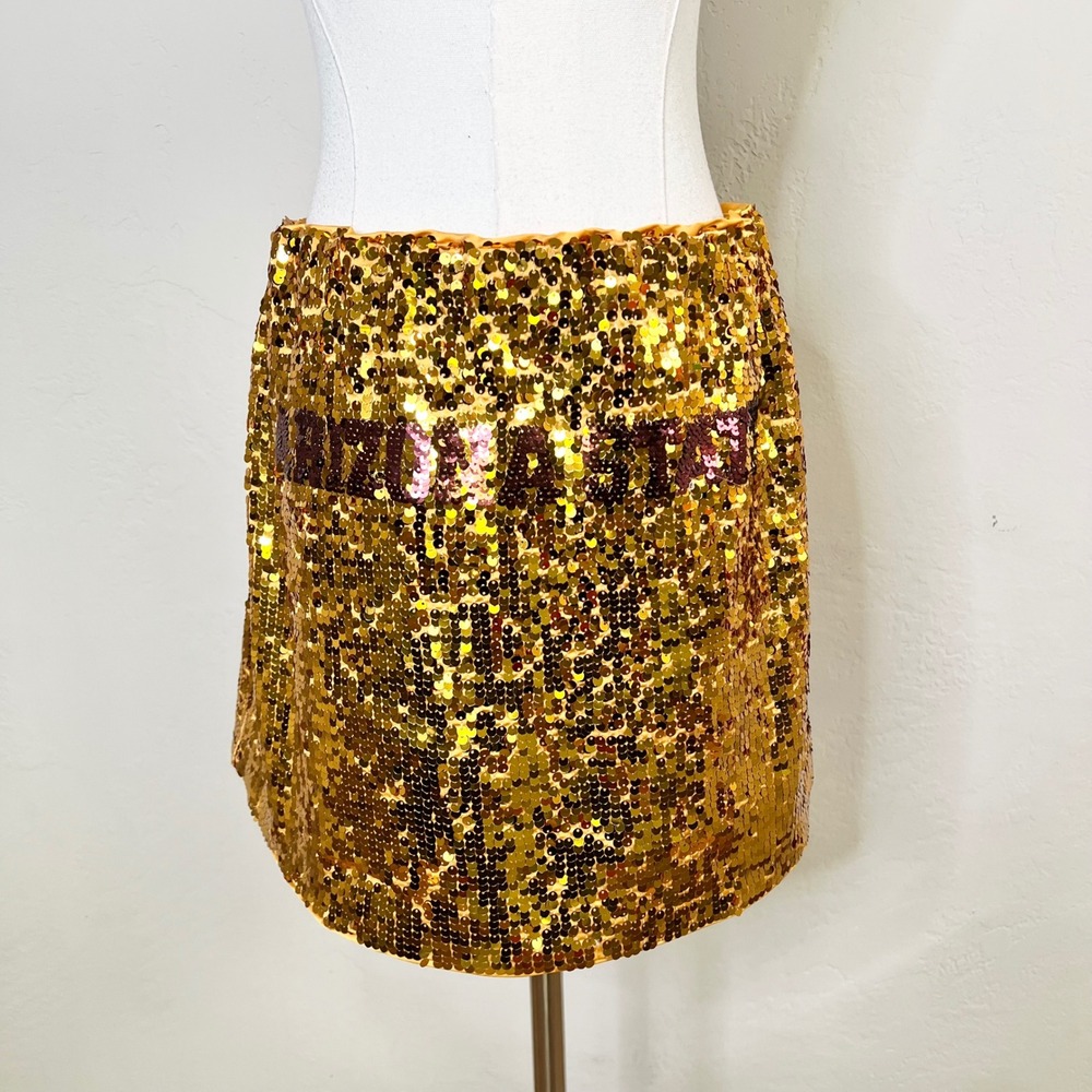 Arizona State Gold Sequin Mini Skirt Size Large NEW ASU College Gameday